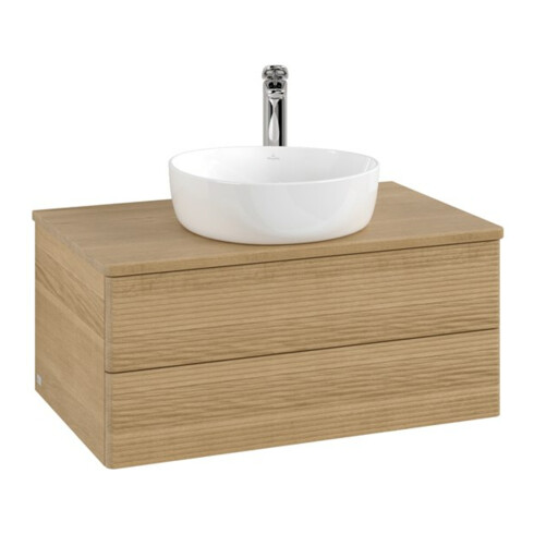 V&B Waschtischunterschrank mit Frontstruktur Antao 80x36x50cm, HL, WBP hon. Oa, hon. Oa