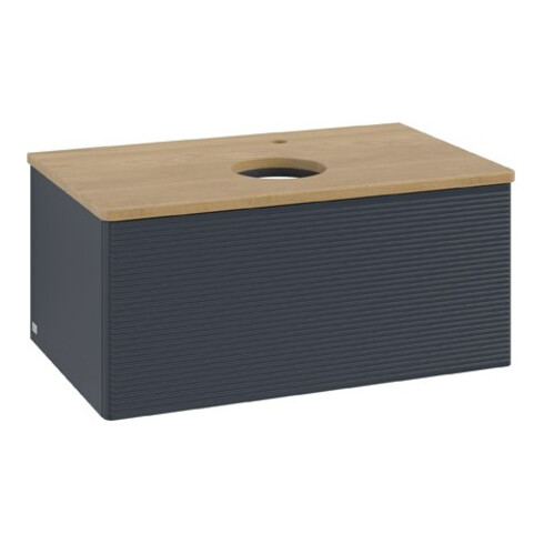 V&B Waschtischunterschrank mit Frontstruktur Antao 80x36x50cm, HL, WBP hon. Oa, md b m Lac