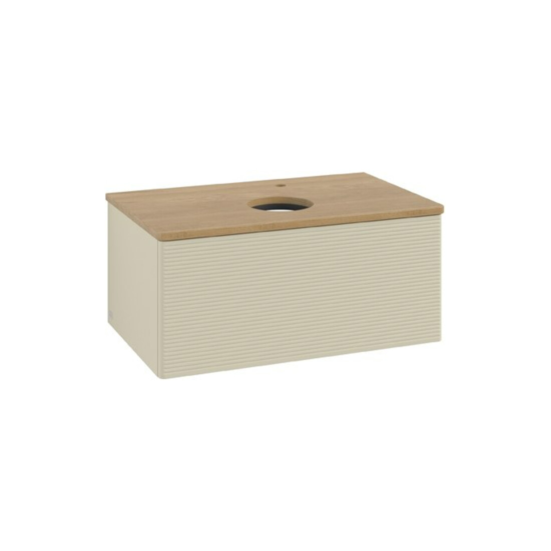 V&B Waschtischunterschrank mit Frontstruktur Antao 80x36x50cm, HL, WBP hon. Oa, si Gr m Lac