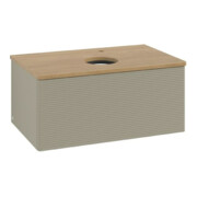 V&B Waschtischunterschrank mit Frontstruktur Antao 80x36x50cm, HL, WBP hon. Oa, st Gr m Lac