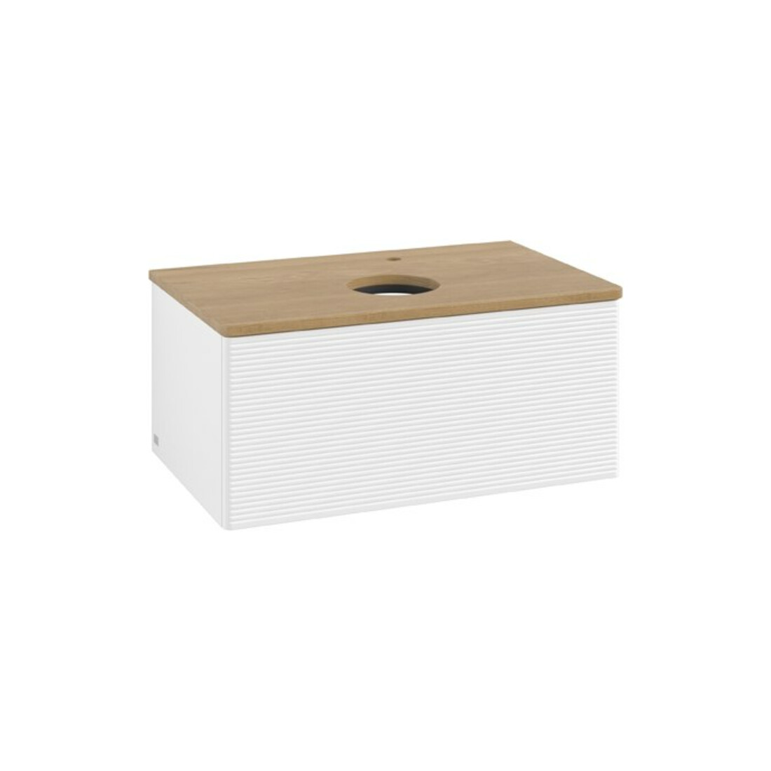 V&B Waschtischunterschrank mit Frontstruktur Antao 80x36x50cm, HL, WBP hon. Oa, wh. m Lac