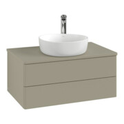 V&B Waschtischunterschrank mit Frontstruktur Antao 80x36x50cm, HL, WBP Lac, st. Gr m Lac