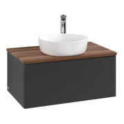 V&B Waschtischunterschrank mit Frontstruktur Antao 80x36x50cm, HL, WBP w. wal, bla m Lac