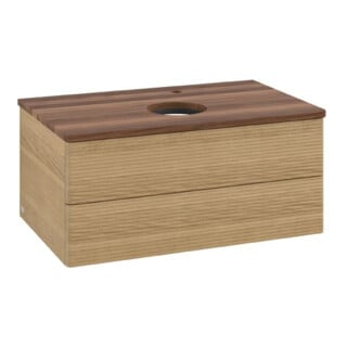 V&B Waschtischunterschrank mit Frontstruktur Antao 80x36x50cm, HL, WBP w. wal, hon. Oa