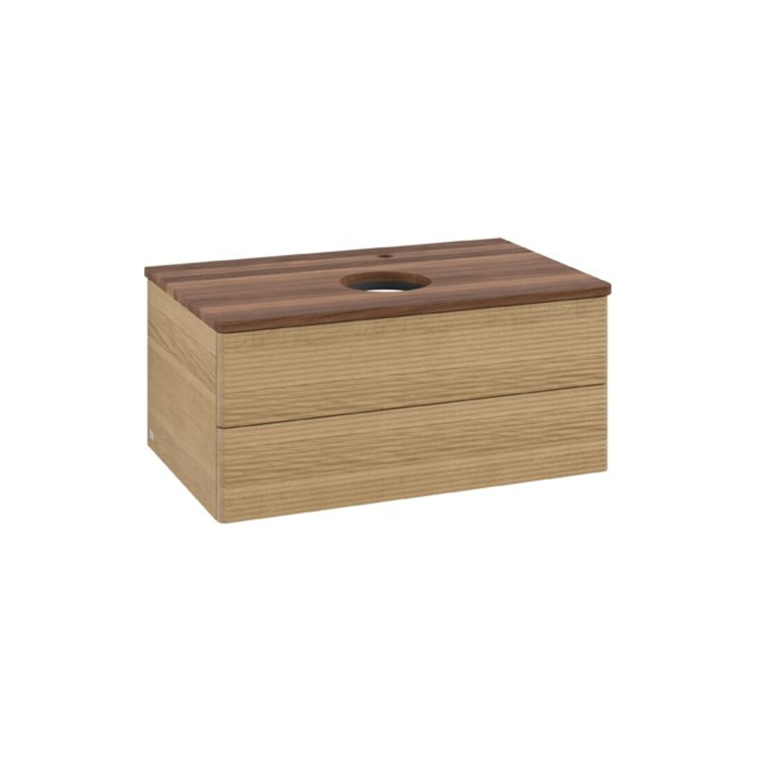 V&B Waschtischunterschrank mit Frontstruktur Antao 80x36x50cm, HL, WBP w. wal, hon. Oa