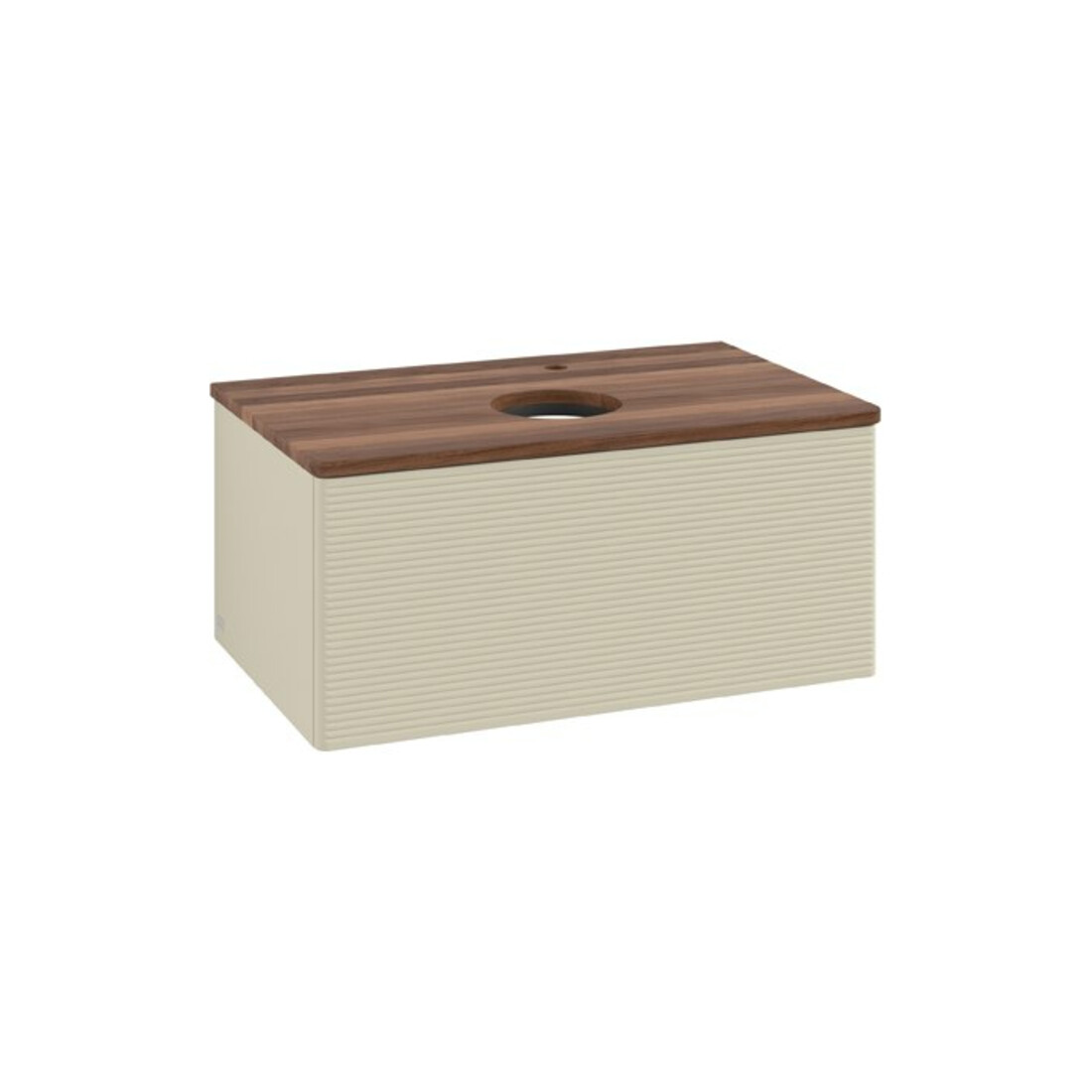 V&B Waschtischunterschrank mit Frontstruktur Antao 80x36x50cm, HL, WBP w. wal, si Gr m Lac