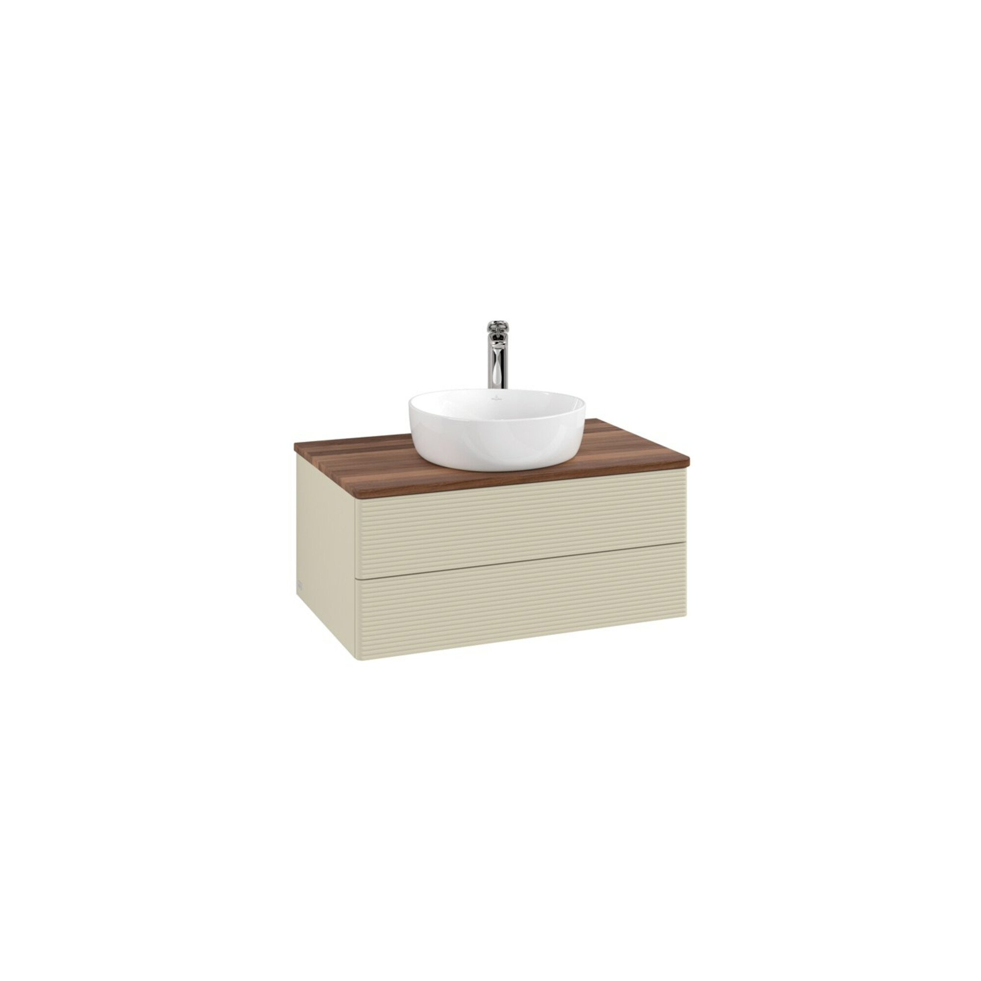 V&B Waschtischunterschrank mit Frontstruktur Antao 80x36x50cm, HL, WBP w. wal, si Gr m Lac ; Villeroy & Boch