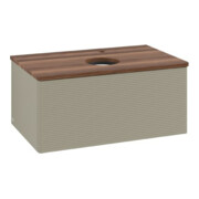 V&B Waschtischunterschrank mit Frontstruktur Antao 80x36x50cm, HL, WBP w. wal, st. Gr m Lac