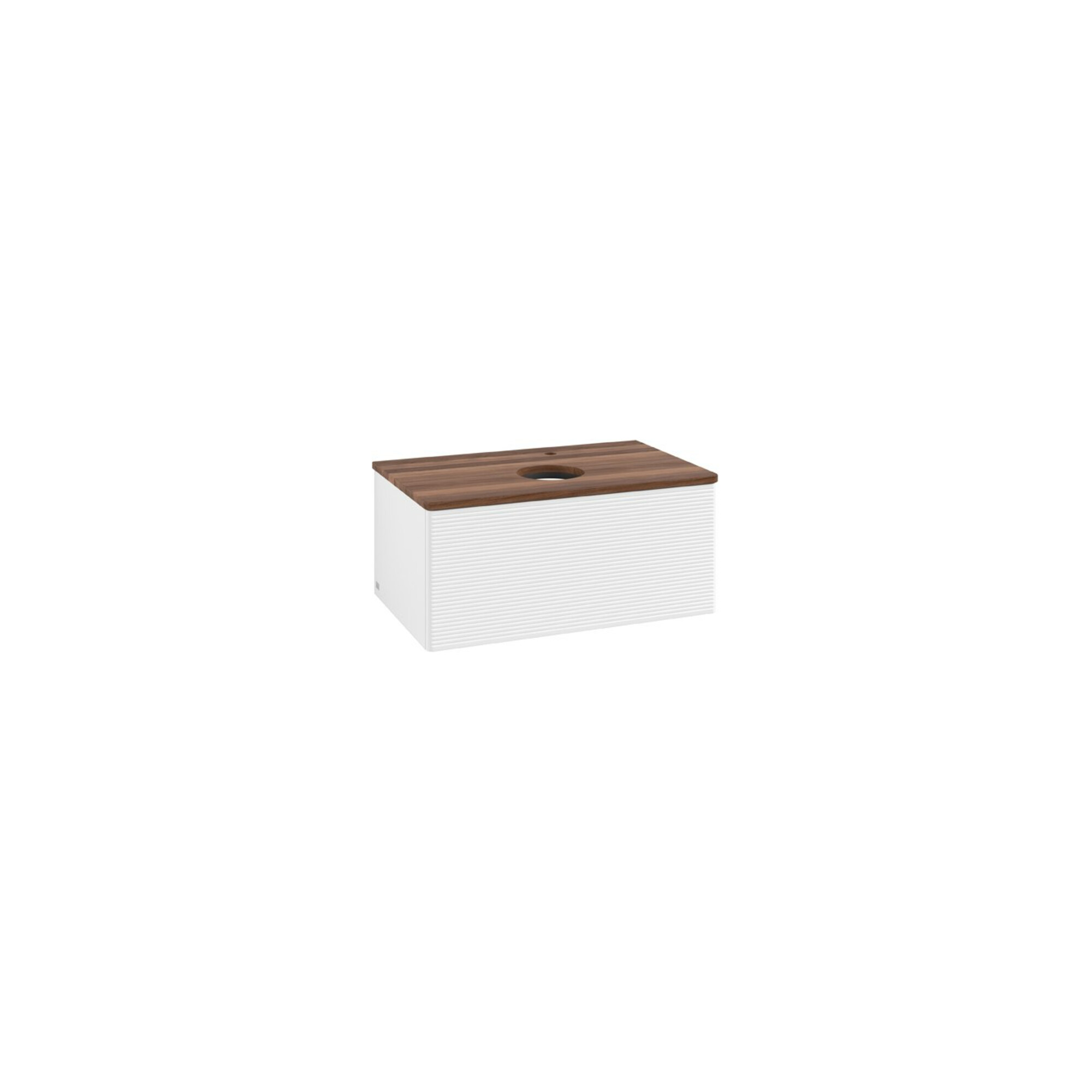 V&B Waschtischunterschrank mit Frontstruktur Antao 80x36x50cm, HL, WBP w. wal, wh. m Lac ; Villeroy & Boch