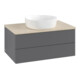 V&B Waschtischunterschrank mit Frontstruktur Antao 80x36x50cm, WBP botti., Anthrac. m Lac-1