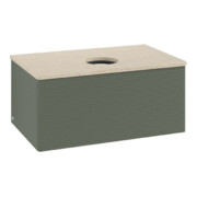 V&B Waschtischunterschrank mit Frontstruktur Antao 80x36x50cm, WBP botti., lea gre. m Lac