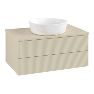 V&B Waschtischunterschrank mit Frontstruktur Antao 80x36x50cm, WBP botti., si Gr m Lac