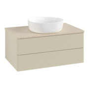 V&B Waschtischunterschrank mit Frontstruktur Antao 80x36x50cm, WBP botti., si Gr m Lac