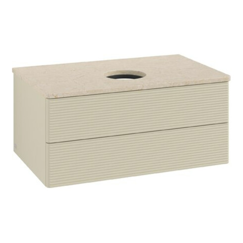 V&B Waschtischunterschrank mit Frontstruktur Antao 80x36x50cm, WBP botti., si Gr m Lac