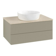 V&B Waschtischunterschrank mit Frontstruktur Antao 80x36x50cm, WBP botti., st. Gr m Lac