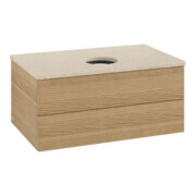 V&B Waschtischunterschrank mit Frontstruktur Antao 80x36x50cm, WBP-farbe botti., honey oak