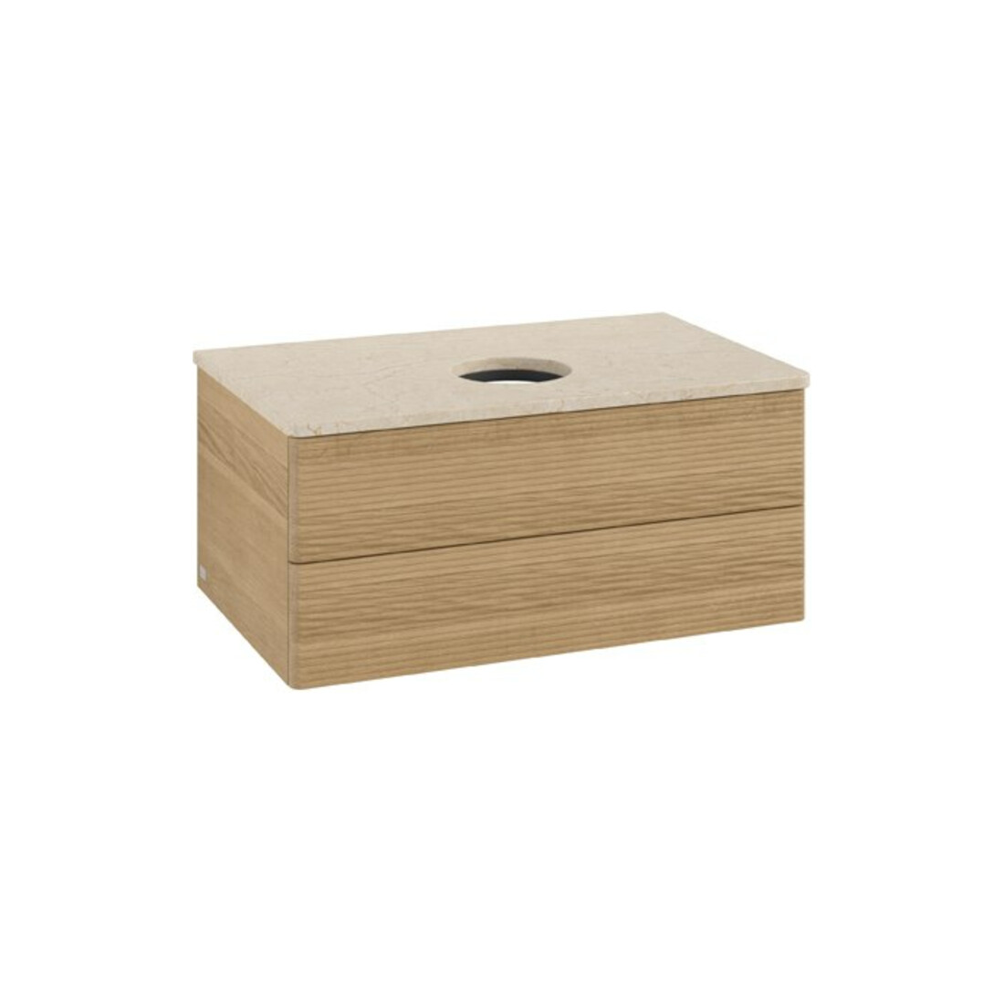 V&B Waschtischunterschrank mit Frontstruktur Antao 80x36x50cm, WBP-farbe botti., honey oak