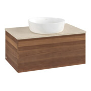 V&B Waschtischunterschrank mit Frontstruktur Antao 80x36x50cm, WBP-farbe botti., w. walnut