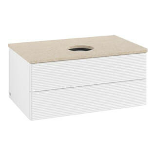 V&B Waschtischunterschrank mit Frontstruktur Antao 80x36x50cm, WBP-farbe botti., wh. m Lac