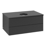 V&B Waschtischunterschrank mit Frontstruktur Antao 80x36x50cm, WBP-farbe Lac, bla m lacquer