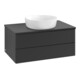 V&B Waschtischunterschrank mit Frontstruktur Antao 80x36x50cm, WBP-farbe Lac, bla m lacquer-3