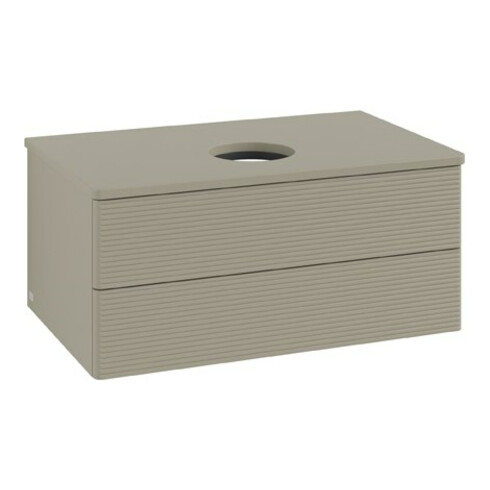 V&B Waschtischunterschrank mit Frontstruktur Antao 80x36x50cm, WBP-farbe Lac, st. Gr m Lac