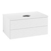 V&B Waschtischunterschrank mit Frontstruktur Antao 80x36x50cm, WBP-farbe Lac, wh. m lacquer