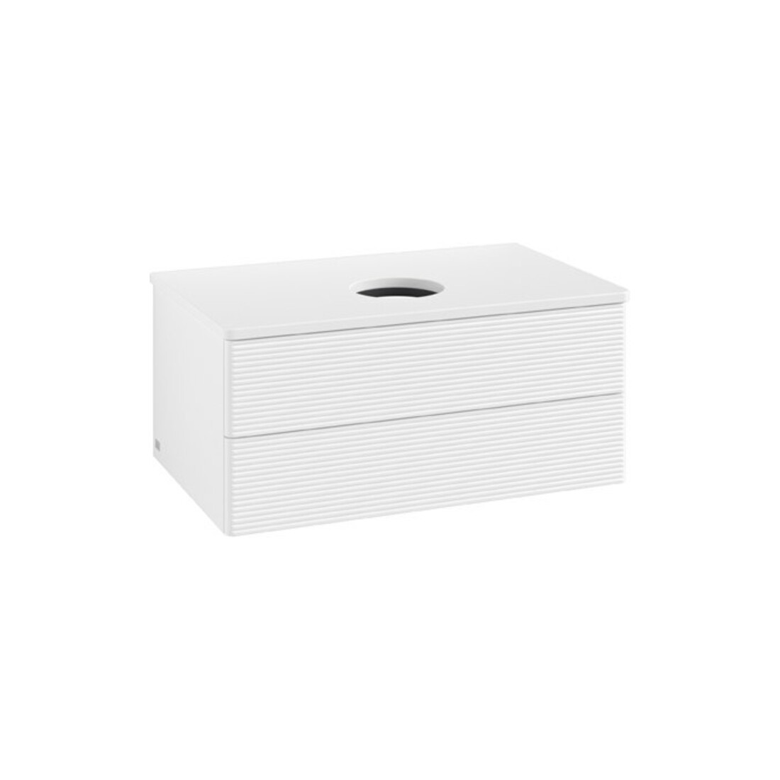 V&B Waschtischunterschrank mit Frontstruktur Antao 80x36x50cm, WBP-farbe Lac, wh. m lacquer