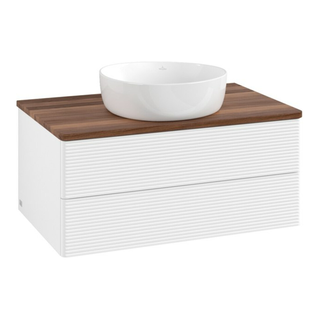 V&B Waschtischunterschrank mit Frontstruktur Antao 80x36x50cm, WBP-farbe w. wal, wh. m Lac