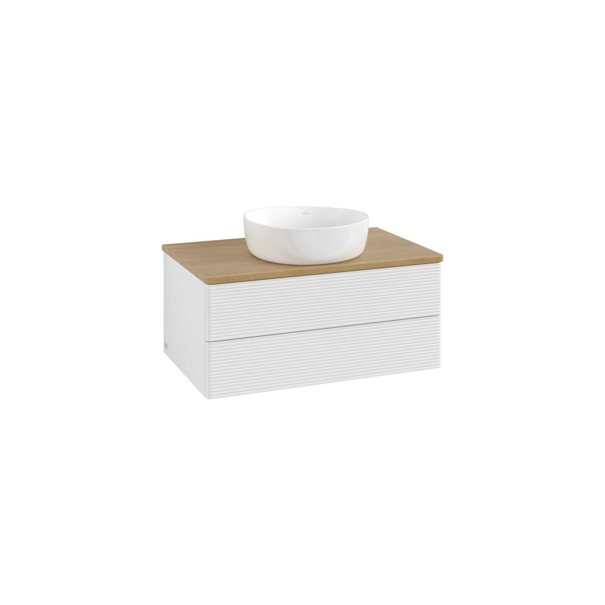 V&B Waschtischunterschrank mit Frontstruktur Antao 80x36x50cm, WBP hon. Oa, glo wh. Lac ; Villeroy & Boch