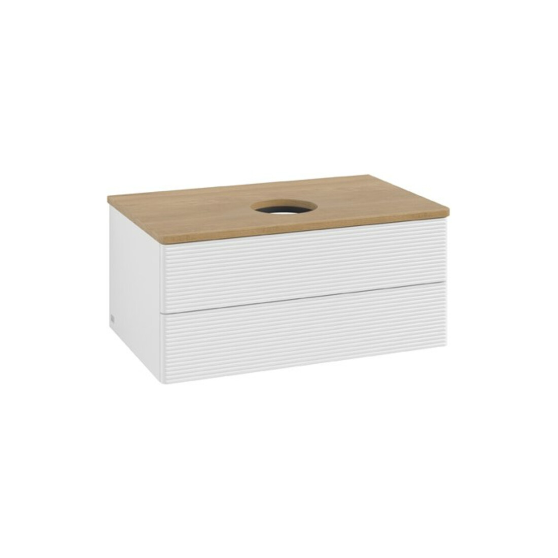 V&B Waschtischunterschrank mit Frontstruktur Antao 80x36x50cm, WBP hon. Oa, glo wh. Lac