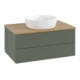V&B Waschtischunterschrank mit Frontstruktur Antao 80x36x50cm, WBP hon. Oa, lea gre. m Lac-1