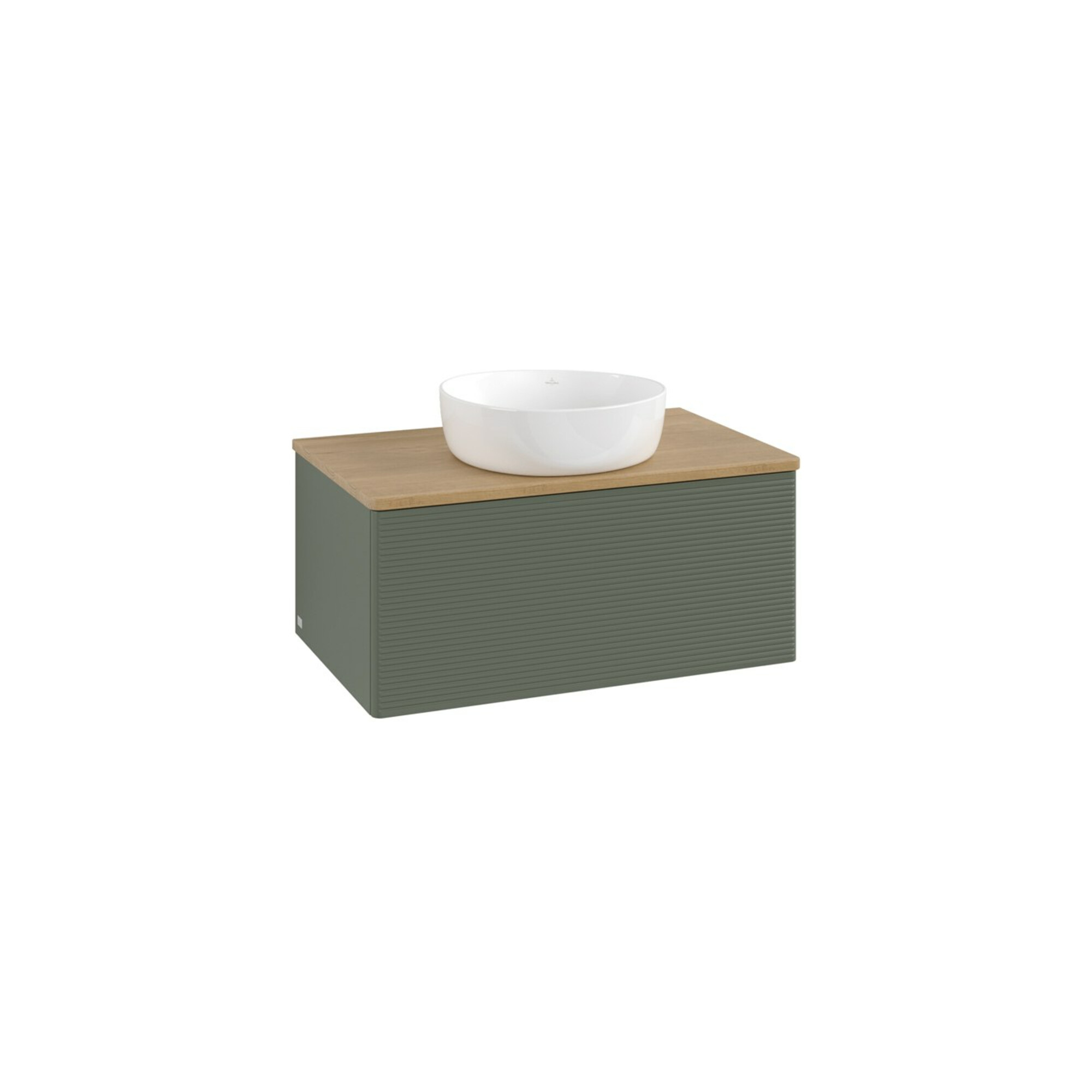 V&B Waschtischunterschrank mit Frontstruktur Antao 80x36x50cm, WBP hon. Oa, lea gre. m Lac ; Villeroy & Boch