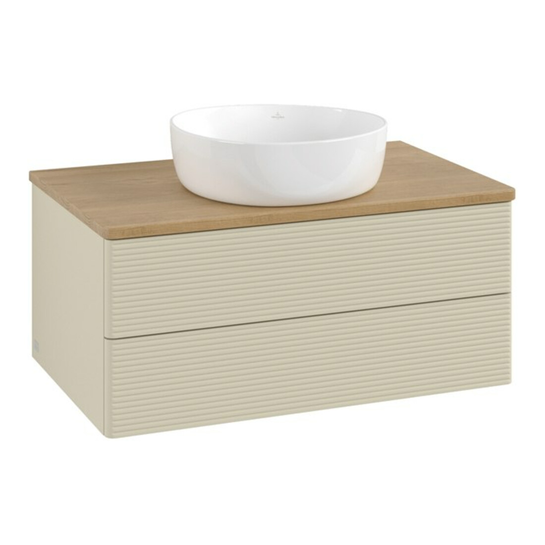 V&B Waschtischunterschrank mit Frontstruktur Antao 80x36x50cm, WBP hon. Oa, si Gr m Lac