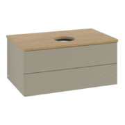 V&B Waschtischunterschrank mit Frontstruktur Antao 80x36x50cm, WBP hon. Oa, st. Gr m Lac