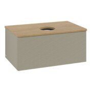 V&B Waschtischunterschrank mit Frontstruktur Antao 80x36x50cm, WBP hon. Oa, st. Gr m Lac