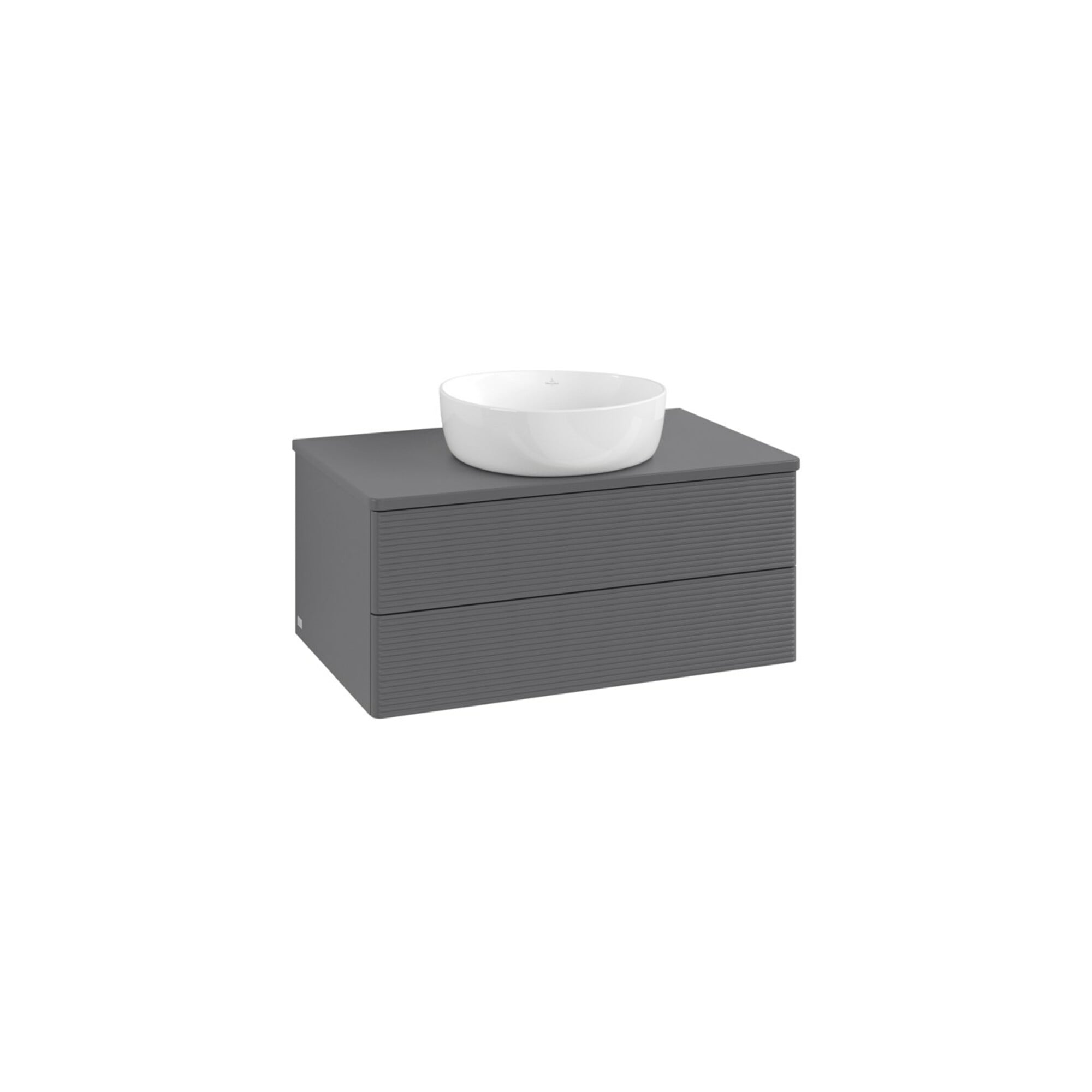 V&B Waschtischunterschrank mit Frontstruktur Antao 80x36x50cm, WBP Lac, Anthrac. m Lac ; Villeroy & Boch