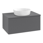 V&B Waschtischunterschrank mit Frontstruktur Antao 80x36x50cm, WBP Lac, Anthrac. m Lac