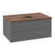 V&B Waschtischunterschrank mit Frontstruktur Antao 80x36x50cm, WBP w. wal, Anthrac. m Lac-3