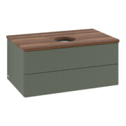V&B Waschtischunterschrank mit Frontstruktur Antao 80x36x50cm, WBP w. wal, lea gre. m Lac-3