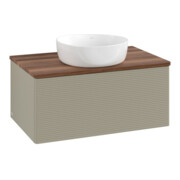 V&B Waschtischunterschrank mit Frontstruktur Antao 80x36x50cm, WBP w. wal, st. Gr m Lac