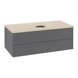 V&B Waschtischunterschrank mit Frontstruktur -Beleuchtung Antao 100x36x50cm, HL, WBP botti., A m Lac