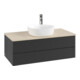 V&B Waschtischunterschrank mit Frontstruktur -Beleuchtung Antao 100x36x50cm, HL, WBP botti., bla m Lac-3