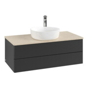 V&B Waschtischunterschrank mit Frontstruktur -Beleuchtung Antao 100x36x50cm, HL, WBP botti., bla m Lac-3