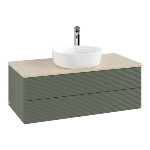 V&B Waschtischunterschrank mit Frontstruktur -Beleuchtung Antao 100x36x50cm, HL, WBP botti., le g. m Lac