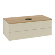 V&B Waschtischunterschrank mit Frontstruktur -Beleuchtung Antao 100x36x50cm, HL, WBP hon. Oa, si G m Lac