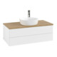 V&B Waschtischunterschrank mit Frontstruktur -Beleuchtung Antao 100x36x50cm, HL, WBP hon. Oa, wh. m Lac-1