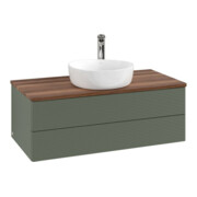 V&B Waschtischunterschrank mit Frontstruktur -Beleuchtung Antao 100x36x50cm, HL, WBP w wa, le gre. m Lac