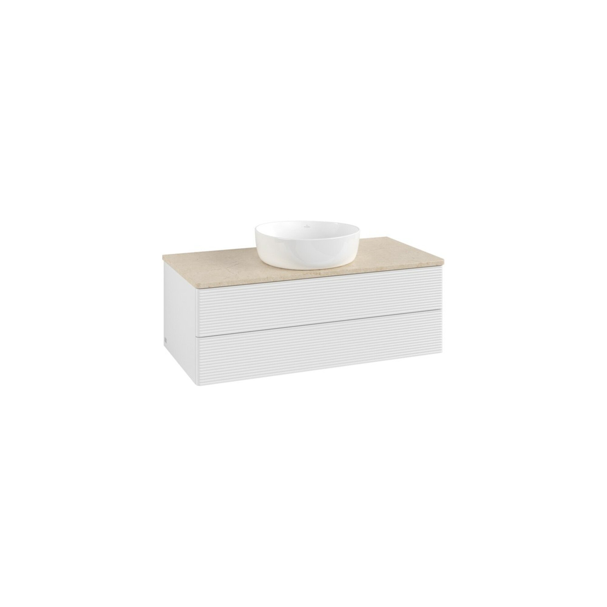 V&B Waschtischunterschrank mit Frontstruktur -Beleuchtung Antao 100x36x50cm, WBP botti., glo wh. Lac ; Villeroy & Boch