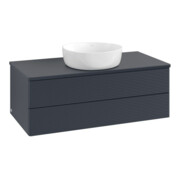 V&B Waschtischunterschrank mit Frontstruktur -Beleuchtung Antao 100x36x50cm, WBP-farbe Lac, md bl. m Lac